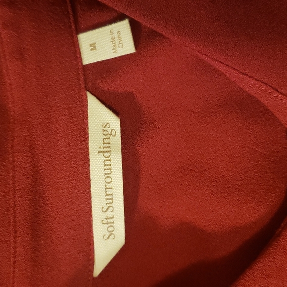 Soft Surroundings Poets Tunic Length Blouse Moroccan Red Medium - Picture 7 of 7